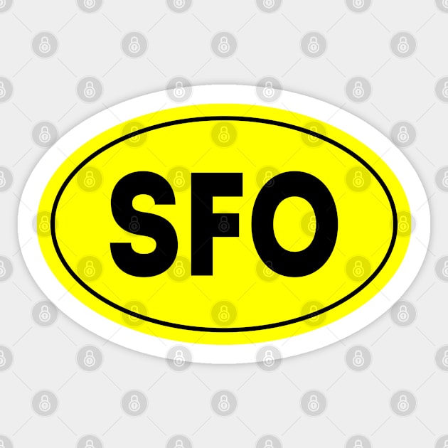 SFO Airport Code San Francisco International Airport USA Sticker by VFR Zone